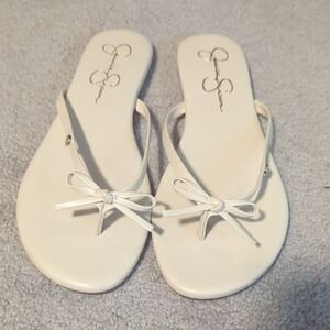 Jessica Simpson Cream Bow Sandals
